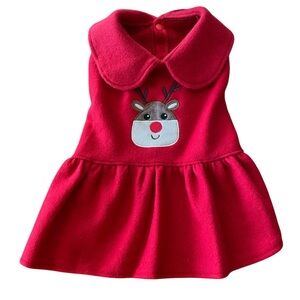 Pet Clothes Christmas Reindeer Red Dress For Dogs And Cats